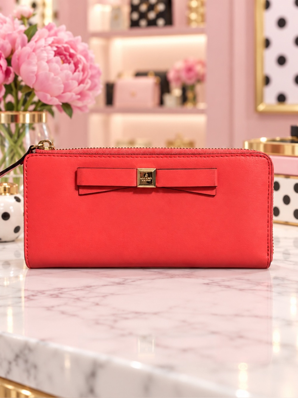 kate Spade Montford Park Smooth Nisha zip-around wallet